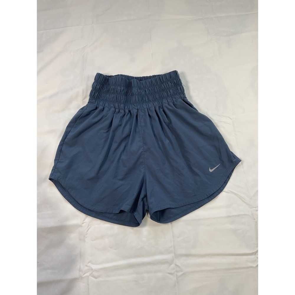 Nike DriFit Shorts Women's Ultra High Waisted Running Shorts Slate Blue Sz S